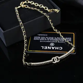 Chanel lambskin double C necklace