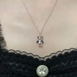 Qeelin Kirin Bobo Panda Necklace with Hat