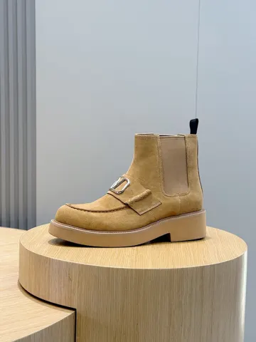 Valentino Men’s V Logo Leather and Naked Boots