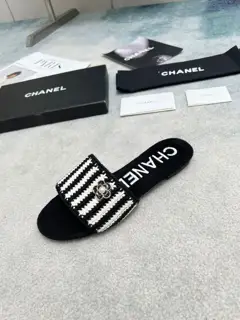 Chanel patterned color matching wool slippers size 35-42