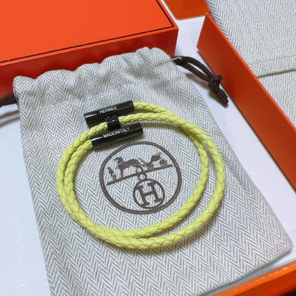 New Hermes bracelet braided bracelet thickened platinum version. High-end precision version