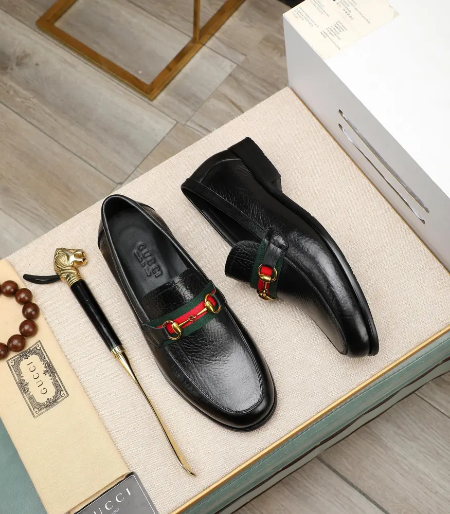Gucci formal leather shoes Italy imported cowhide + top imported water-dyed cowhide lining