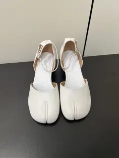 Maison Margiela mm6 retro bow split toe mid-heel hollow sandals