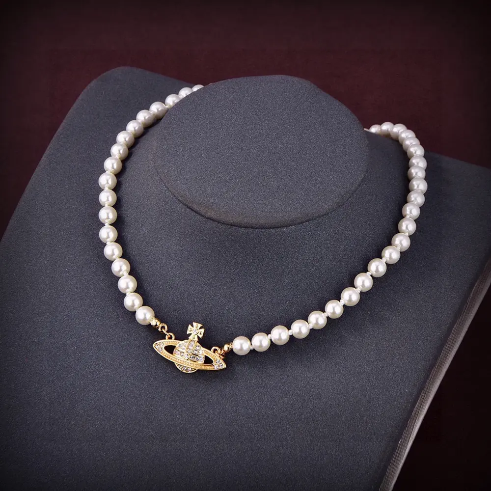Vivienne Westwood Queen Saturn Pearl Necklace