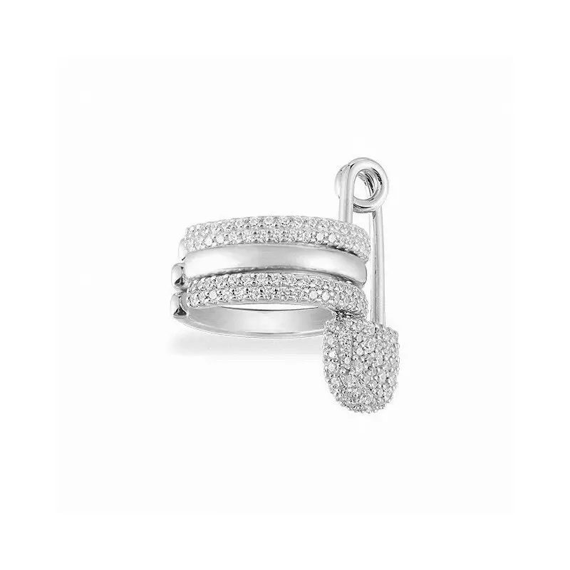 Apm monaco single white diamond brooch earring
