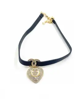Chanel full diamond heart necklace