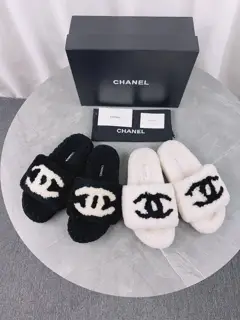 Chanel Thick-soled Furry Slippers Wool Slippers