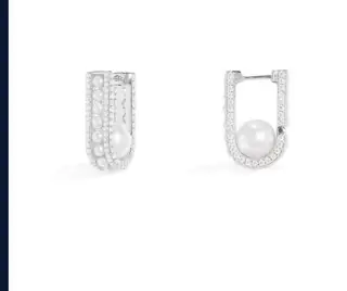 APM Monaco pavé hoop pearl earrings for women