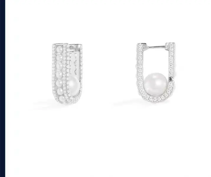 APM Monaco pavé hoop pearl earrings for women