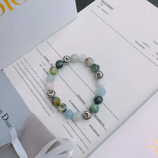 DIOR Multi-element agate Thai silver style bracelet