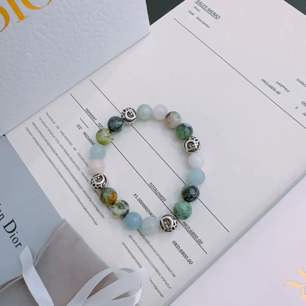 DIOR Multi-element agate Thai silver style bracelet