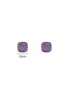 Apm monaco purple square earrings simple
