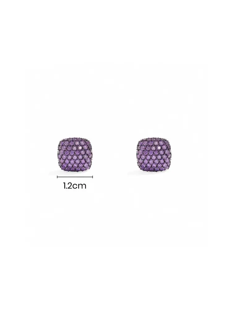 Apm monaco purple square earrings simple