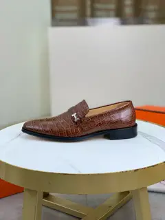 Hermès Men’s Fashion Formal and Casual Leather Shoes Slip-on Style