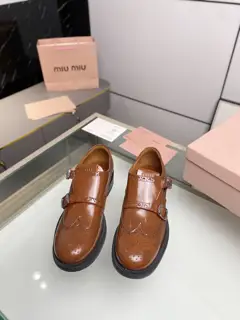 MIUMIU monk leather shoes