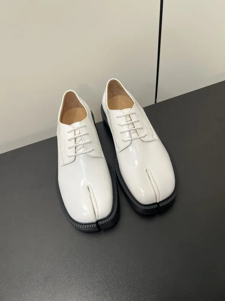 Maison Margiela height-enhancing thick-soled split-toe tabi leather shoes lace-up loafers