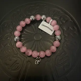 Chrome Hearts classic retro multi-element pink cat’s eye bracelet