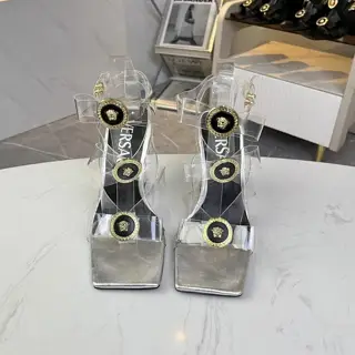 Versace new square-toed thick-heeled sandals