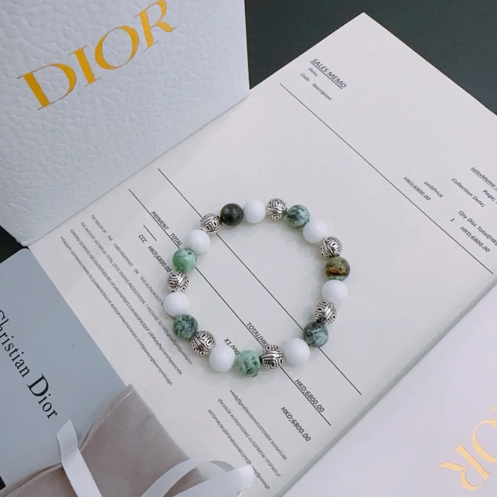 DIOR Multi-element agate Thai silver style bracelet