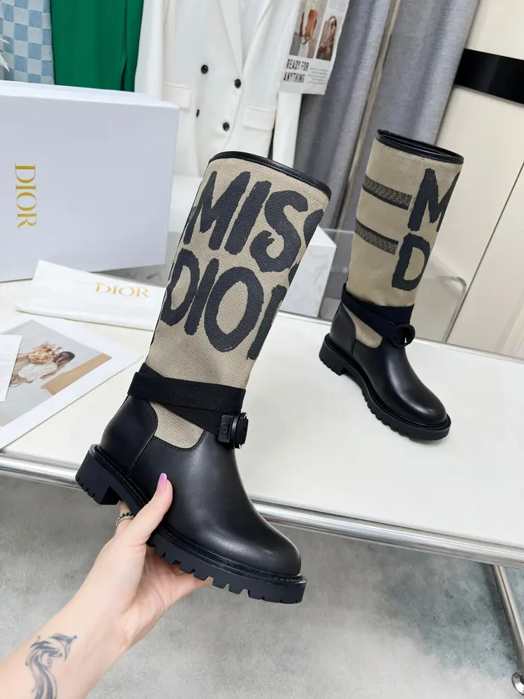 DIOR autumn and winter boots retro work boots slip-on