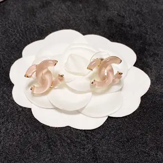 Chanel light pink earrings
