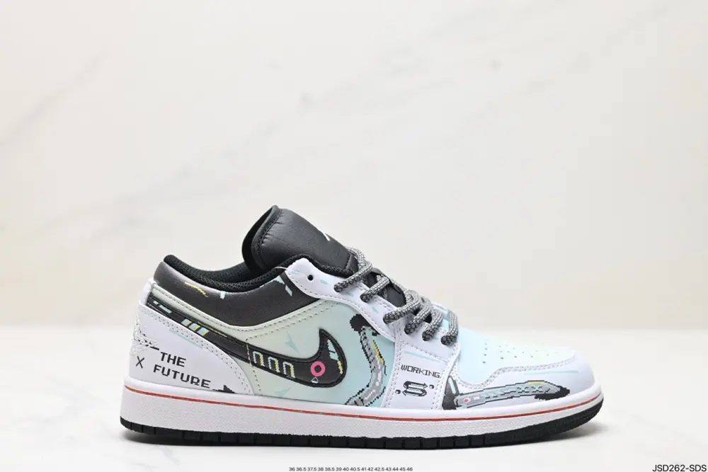 Nike Air Jordan 1 Low Cyberpunk Video Game Pixel Sneakers 553558