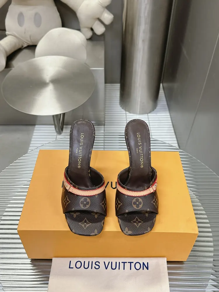 Louis Vuitton high-heeled slippers