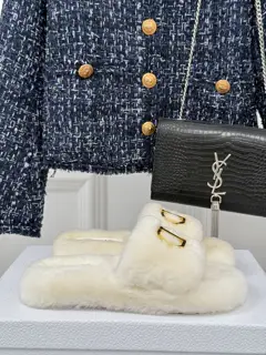 Dior furry slippers series