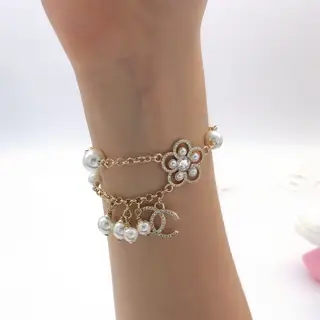 Chanel Double C Pearl Sunflower Bracelet