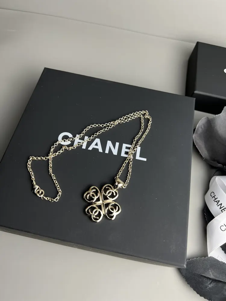 Chanel Heart Hollow Double C Necklace