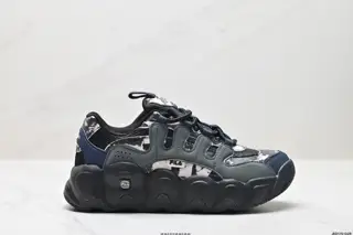 Etudes x FILA fabric synthetic leather TPU round toe lace-up thick sole shock-absorbing and F12W342113FBU
