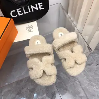 Hermès Fur Slippers