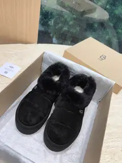 UGG casual comfortable thick-soled round-toed fluffy loafers