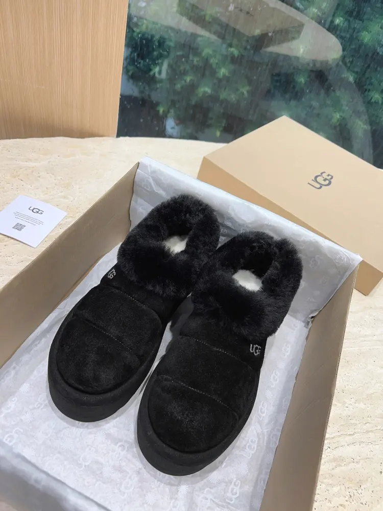 UGG casual comfortable thick-soled round-toed fluffy loafers