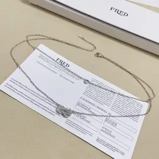 Fred double-layer diamond 8-shaped clasp necklace