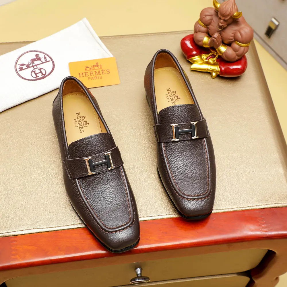 Hermès new men’s casual business leather shoes Official website original copy