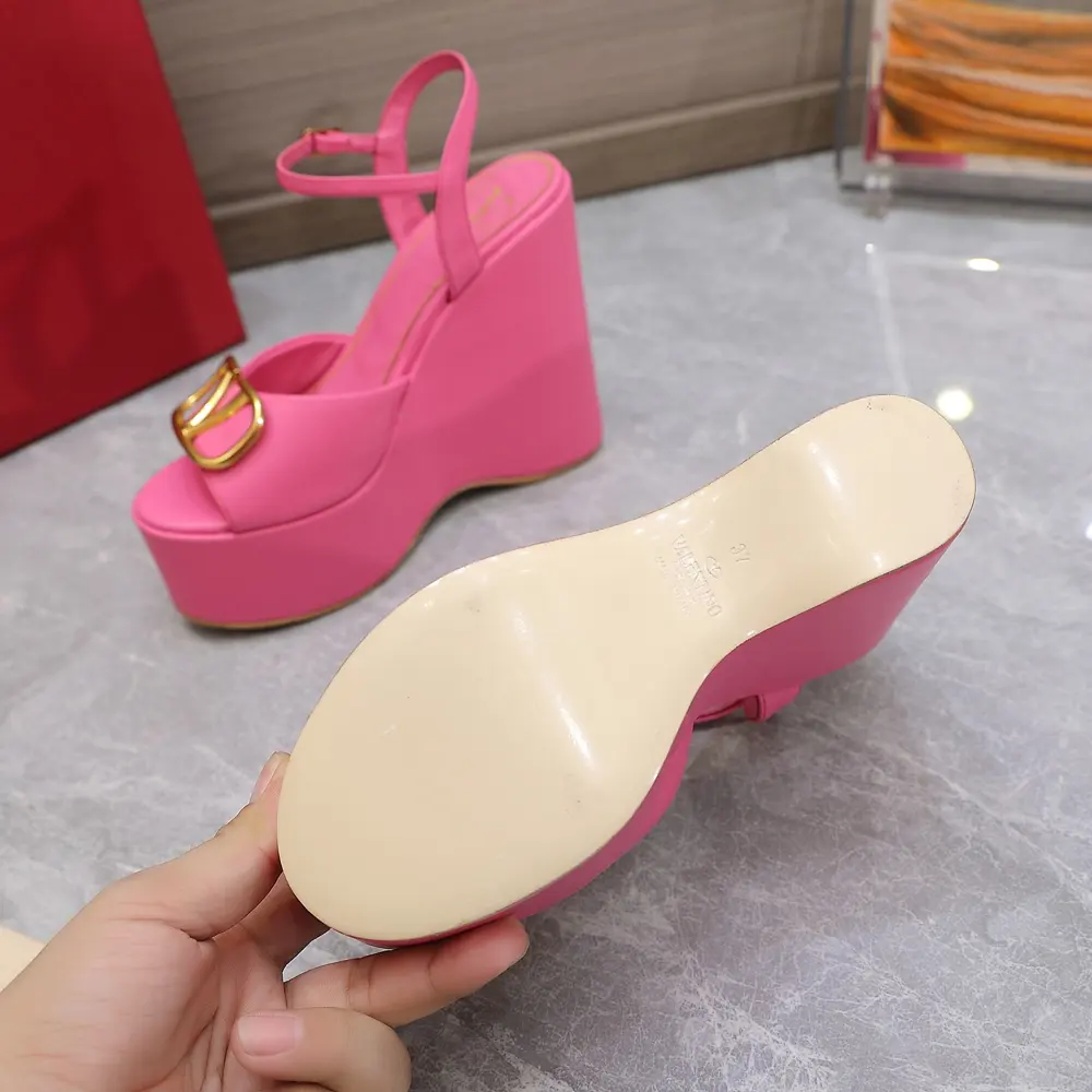 Valentino/Valentino VT 2022SS latest metal logo wedge high platform sandals