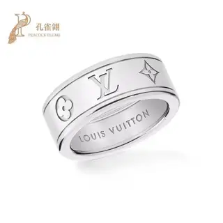 Louis Vuitton silver logo print ring