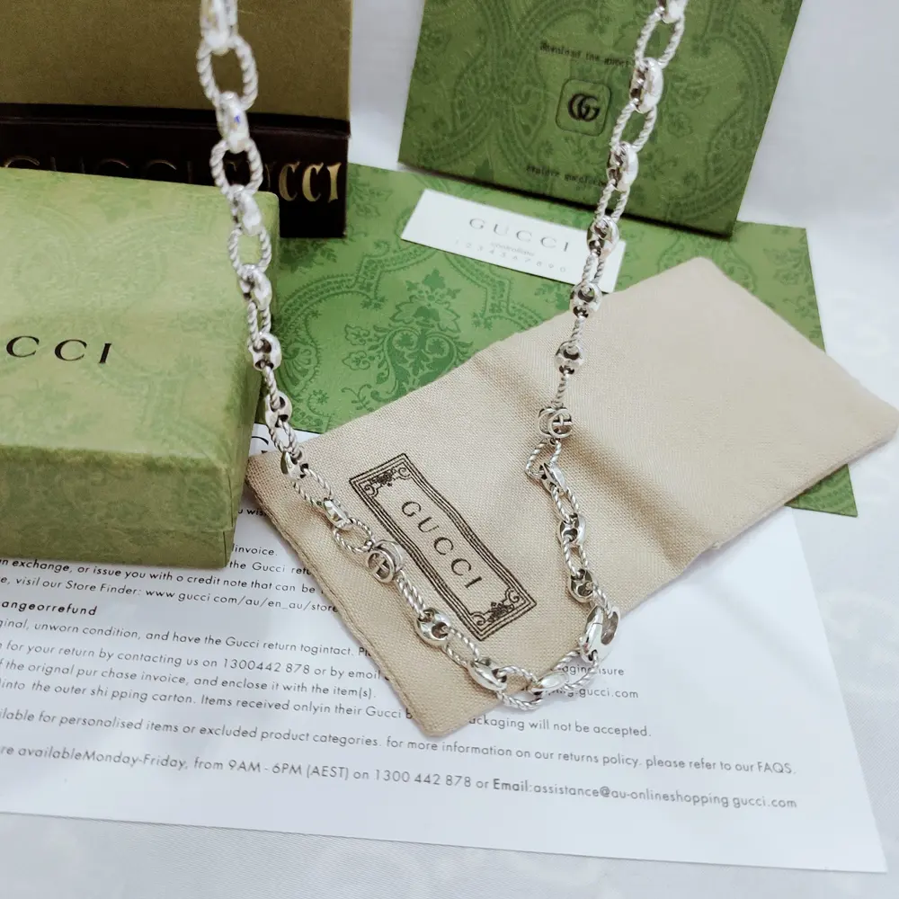 Gucci Double G Interlocking Necklace Size: 60cm