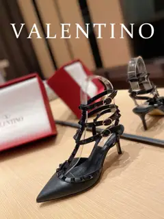 Valentino classic strappy rivet pointed stiletto sandals high heels