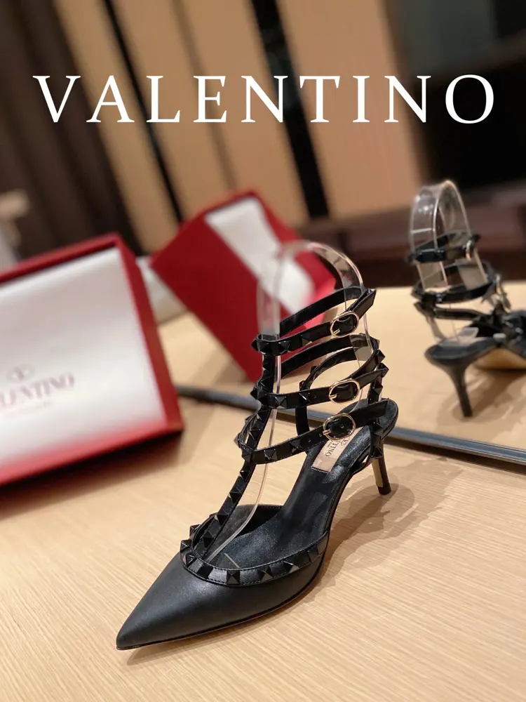 Valentino classic strappy rivet pointed stiletto sandals high heels