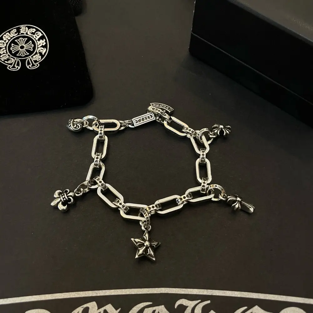 Chrome Hearts classic cross letter multi-element pendant bracelet