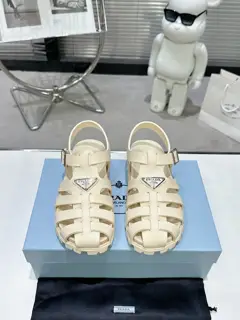 Prada new sandal series classic triangle buckle pig cage sandals classic upgrade comfort