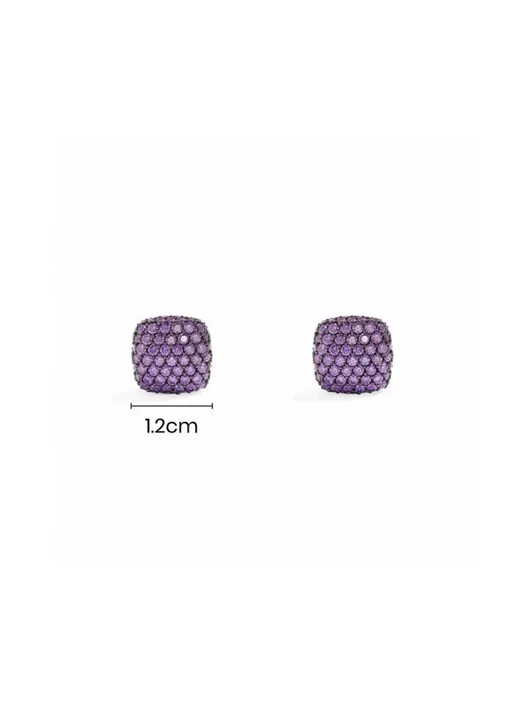 APM Monaco purple square earrings