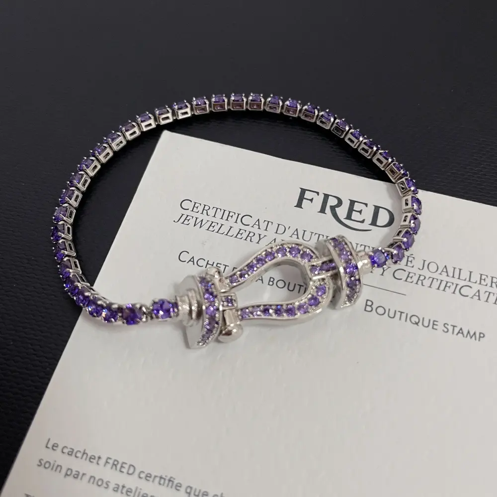 FRED full diamond horseshoe clasp bracelet