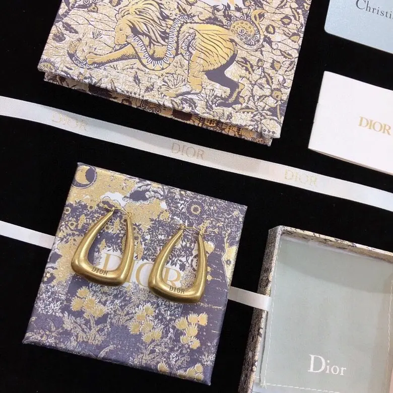 Dior retro distressed metal earrings