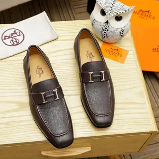 Hermès casual business leather shoes Official website original copy