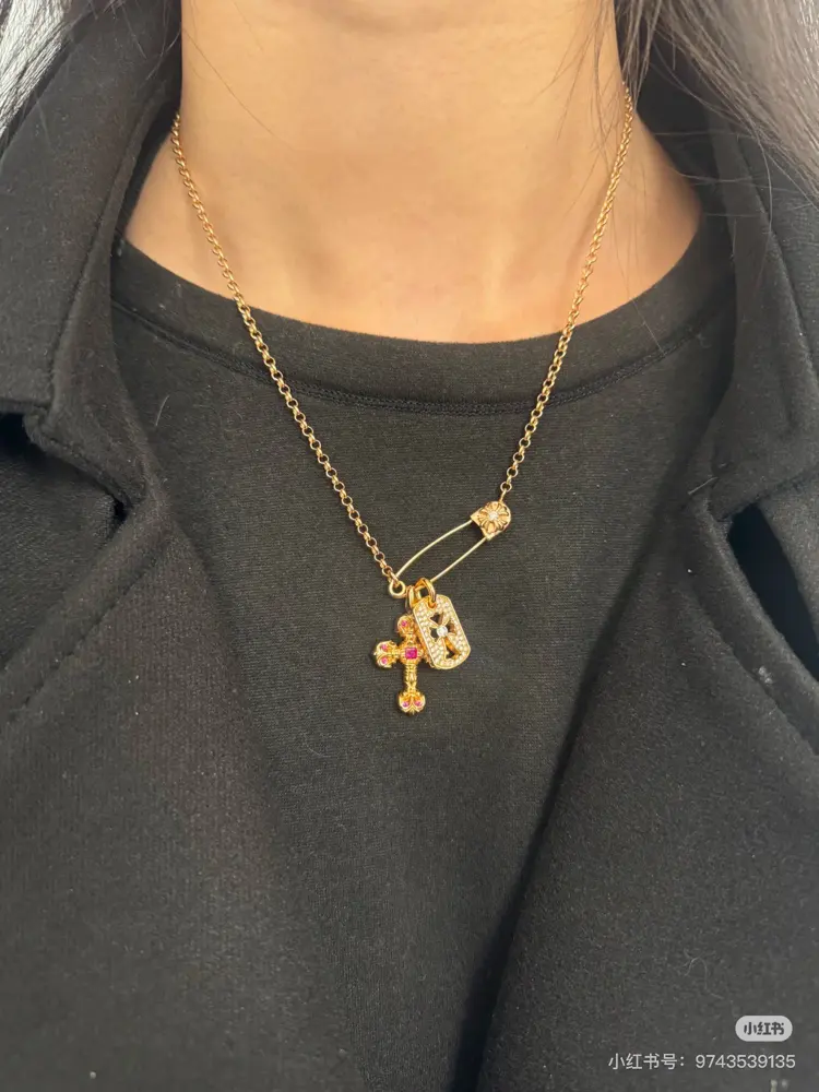 Chrome Hearts gold-tone cross necklace