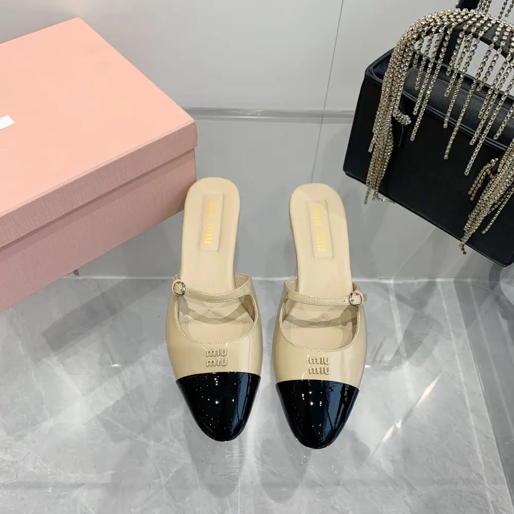 Miu Miu Miu 2 0 2 4 new spring and summer pointed kitten heel single shoes closed toe