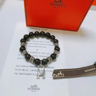 New product launch Hermas bracelet Luxury Hermes bracelet Black agate bracelet for men and